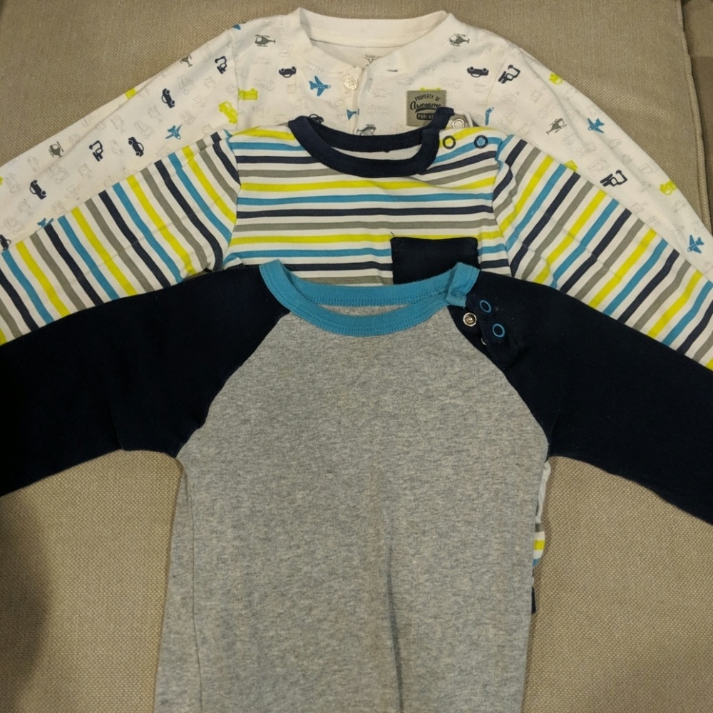 Three long sleeve onsies